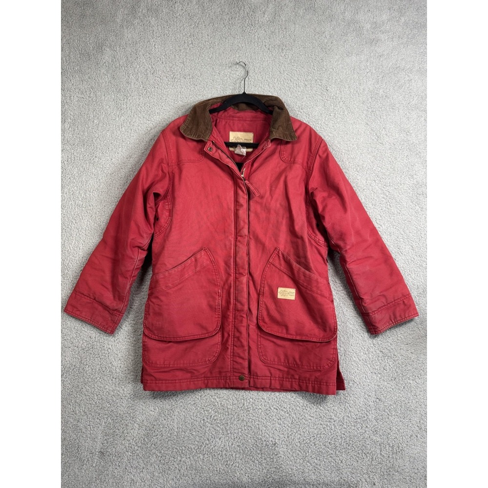 Field N Forest Jacket Womens Small Red Barn Coat Canvas Corduroy Collar